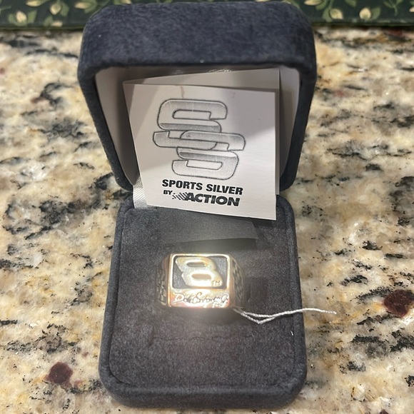Vintage Sterling Signed WJ Waldeck Nascar Dale Earnhardt Jr Tm No. 8 Ring